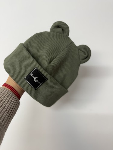 Zestaw Czapka miś -  Khaki   (do wyboru komin chustka bądź sama czapka) 