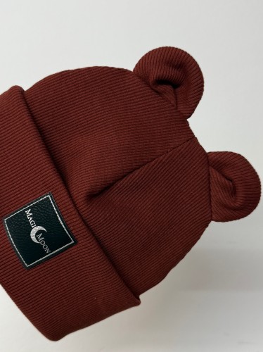 Zestaw Czapka miś -   Kasztan (do wyboru komin chustka bądź sama czapka)