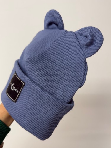 Zestaw Czapka miś - jasny jeans   (do wyboru komin chustka bądź sama czapka) (1)