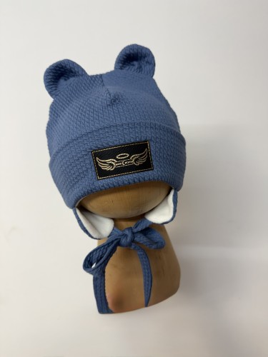Czapka zimowa na polarku  na obwód głowy 44-47 cm miś jeans 