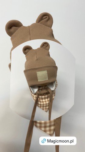Zestaw  zimowy na polarku  na obwód głowy 42/45 cm czapka chustka 