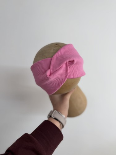 Opaska przeplatana - barbie róż 