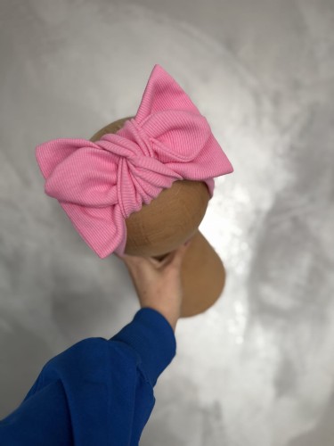 Opaska kokardki wiązane - Barbie róż