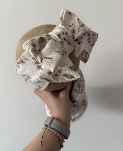Opaska kokardka newbie rose krem 